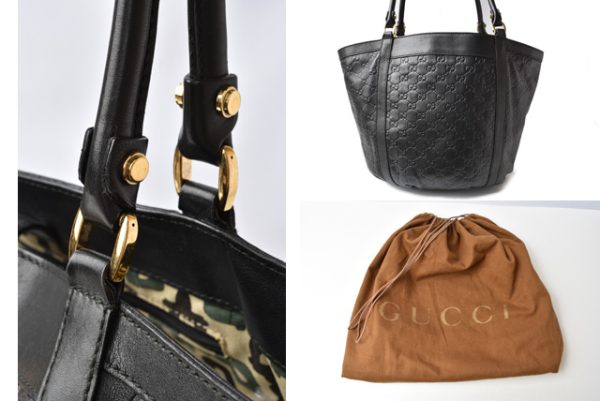 m2201 46 g 10 Gucci Tote Bag Guccisima Black