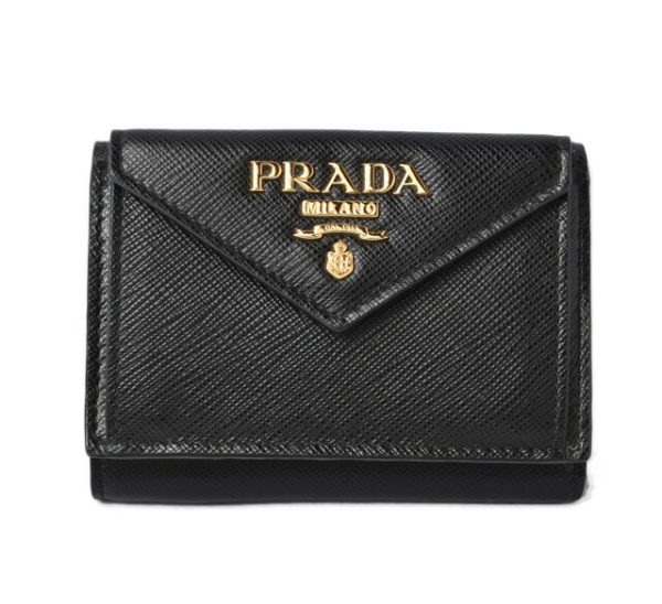 m2203 05 p 1 Prada Mini Wallet Folding Saffiano Black