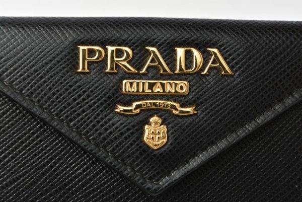 m2203 05 p 3 Prada Mini Wallet Folding Saffiano Black