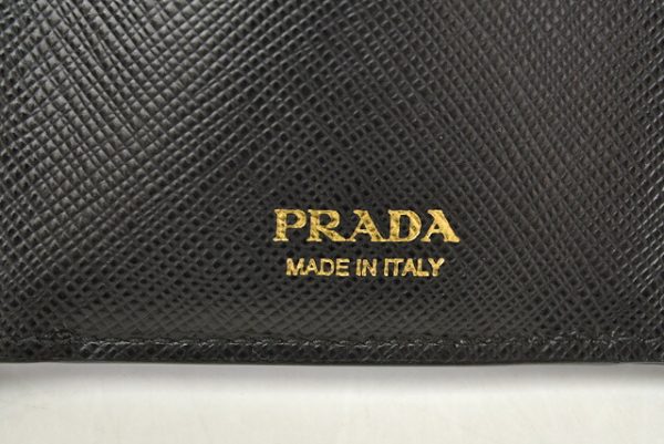 m2203 05 p 4 Prada Mini Wallet Folding Saffiano Black