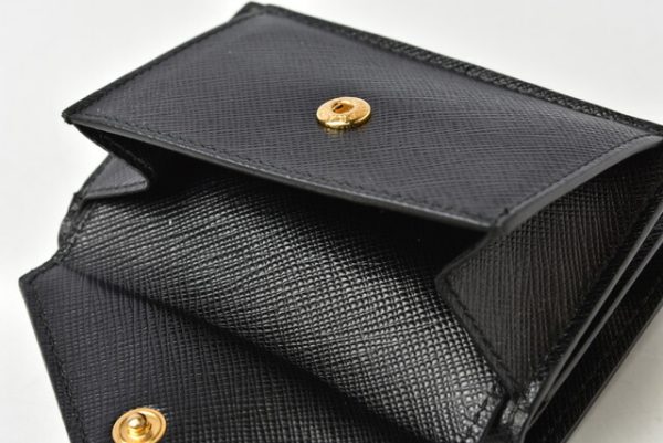 m2203 05 p 6 Prada Mini Wallet Folding Saffiano Black