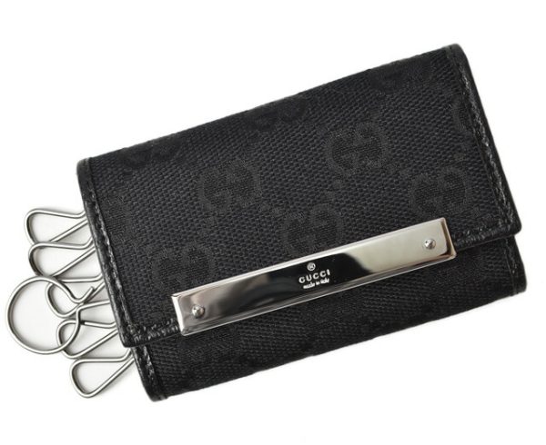 m2203 41 g 1 Gucci Key Case GG Black