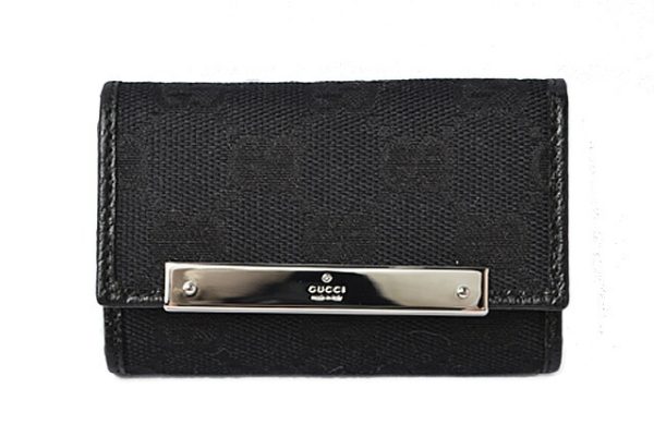 m2203 41 g 2 Gucci Key Case GG Black