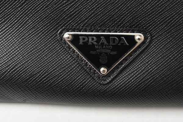 m2203 42 g 4 Prada Clutch Bag Pouch Saffiano Patchwork Black