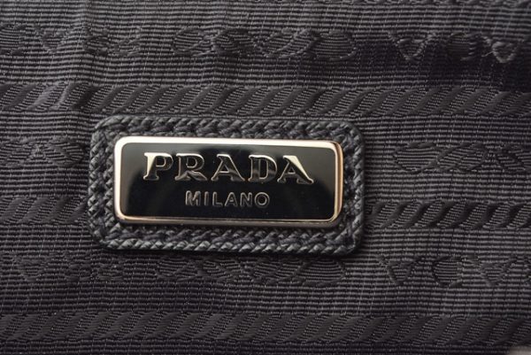 m2203 42 g 7 Prada Clutch Bag Pouch Saffiano Patchwork Black