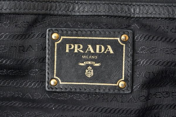 m2204 06 p 6 Prada Shoulder Bag 2Way Lamb Black