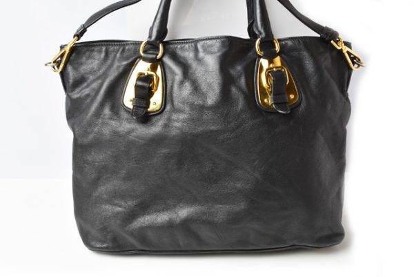 m2204 06 p 8 Prada Shoulder Bag 2Way Lamb Black