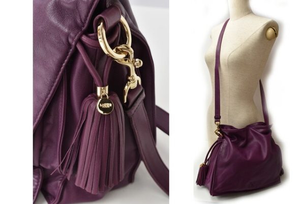 m2204 09 lo 2 Loewe Drawstring Shoulder Bag Lambskin Purple