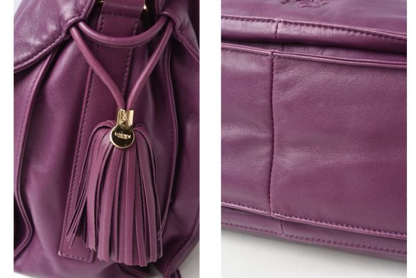 m2204 09 lo 3 Loewe Drawstring Shoulder Bag Lambskin Purple