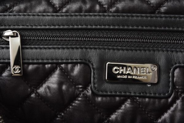 m2204 10 ch 12 CHANEL Shoulder Bag Nylon Ribbon Black