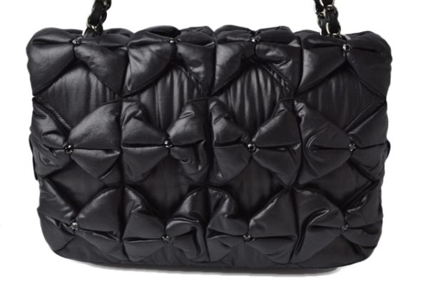 m2204 10 ch 3 CHANEL Shoulder Bag Nylon Ribbon Black