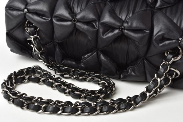 m2204 10 ch 6 CHANEL Shoulder Bag Nylon Ribbon Black