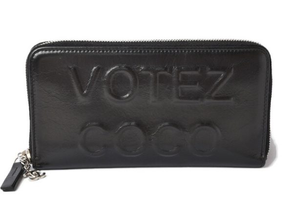 m2204 18 ch 1 Chanel Long Wallet Votez Coco Black