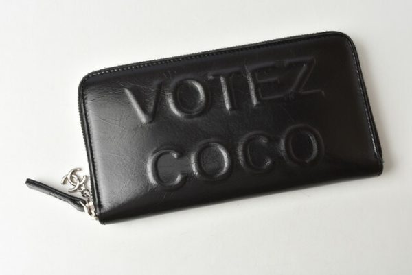 m2204 18 ch 2 Chanel Long Wallet Votez Coco Black