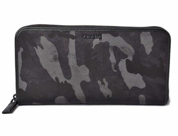 m2204 34 p 1 Prada Long Wallet Tessuto Camouflage Black