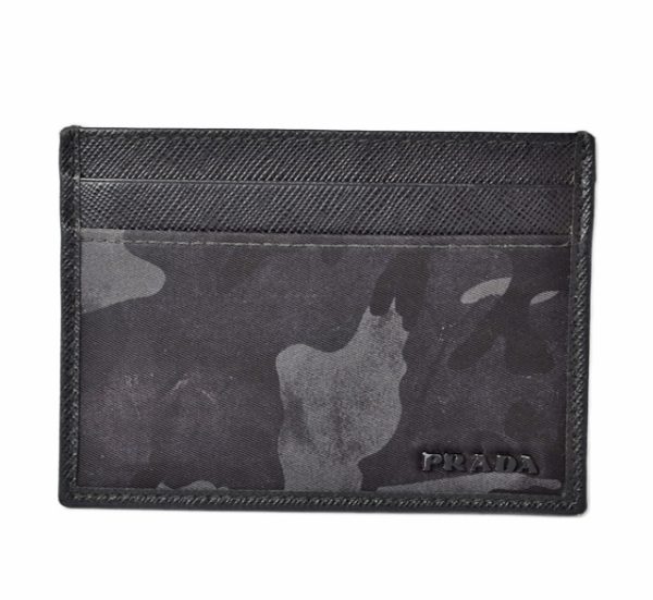 m2204 35 p 1 Prada Card Case Card Holder Camouflage Black