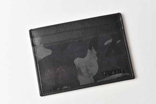 m2204 35 p 2 Prada Card Case Card Holder Camouflage Black