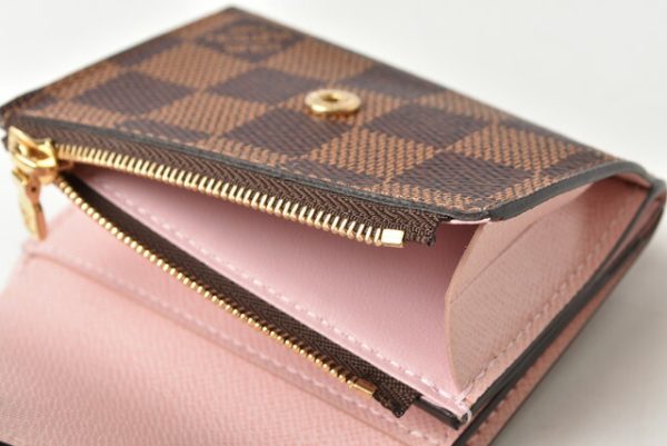 m2204 38 lv 10 Louis Vuitton Mini Wallet Damier Ebene Rose Ballerine