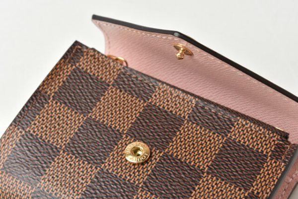 m2204 38 lv 11 Louis Vuitton Mini Wallet Damier Ebene Rose Ballerine