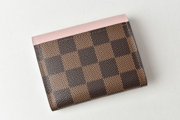 m2204 38 lv 3 Louis Vuitton Mini Wallet Damier Ebene Rose Ballerine