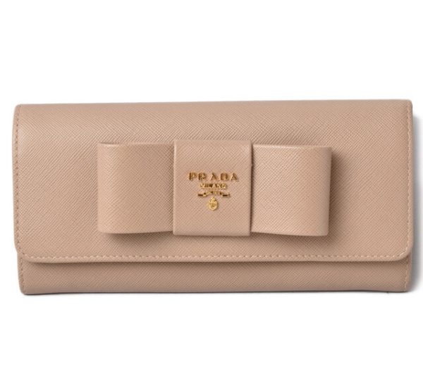 m2204 40 p 1 Prada Long Wallet Saffiano Fiocco Cammelo