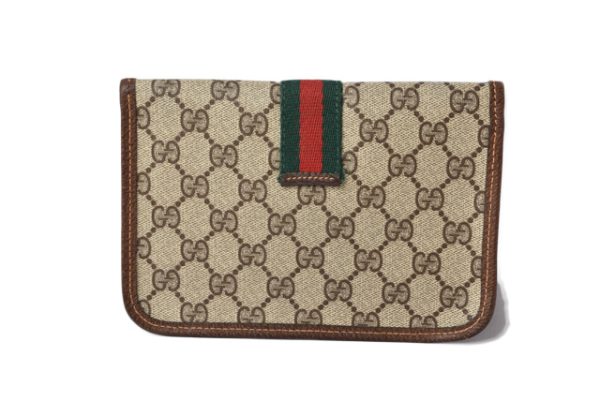 m2204 45 g 3 Gucci Clutch Pouch GG Supreme Brown Beige