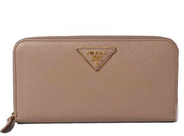 m2204 60 p 1 Prada Long Wallet Saffiano Triang Beige