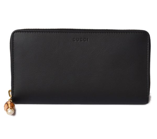 m2205 14 g 1 Gucci Long Wallet Bamboo Black