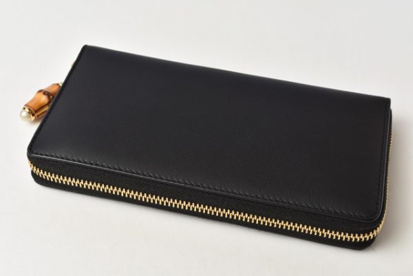 m2205 14 g 2 Gucci Long Wallet Bamboo Black