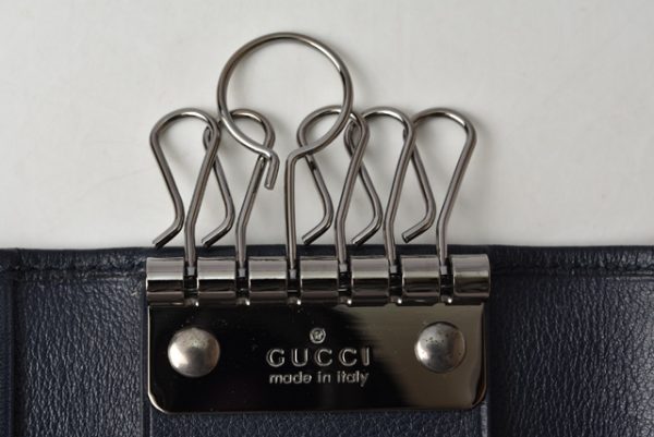 m2205 16 g 5 Gucci Key Case GG Blue