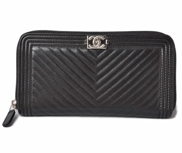 m2205 23 ch 1 CHANEL Long Wallet Timeless Matelasse Lambskin Black