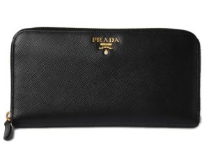 m2206 26 p 1 Prada Bijou Studs Saffiano Long Wallet Black