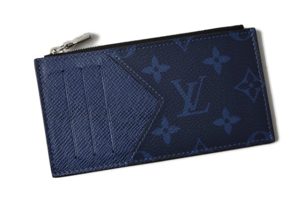 m2208 10 lv 2 Louis Vuitton Coin Case Card Case Pouch Taigarama Cobalt