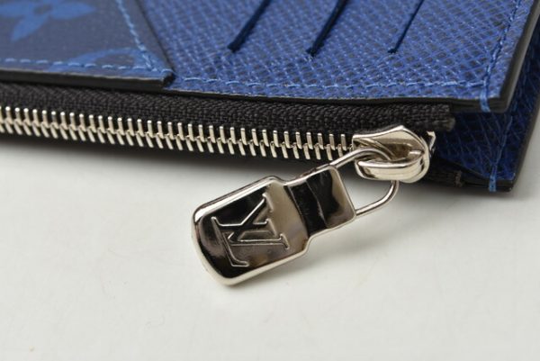 m2208 10 lv 4 Louis Vuitton Coin Case Card Case Pouch Taigarama Cobalt