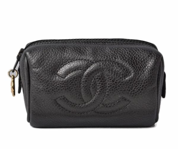 m2208 14 ch 1 CHANEL Wallet Long Wallet Coco Mark Black