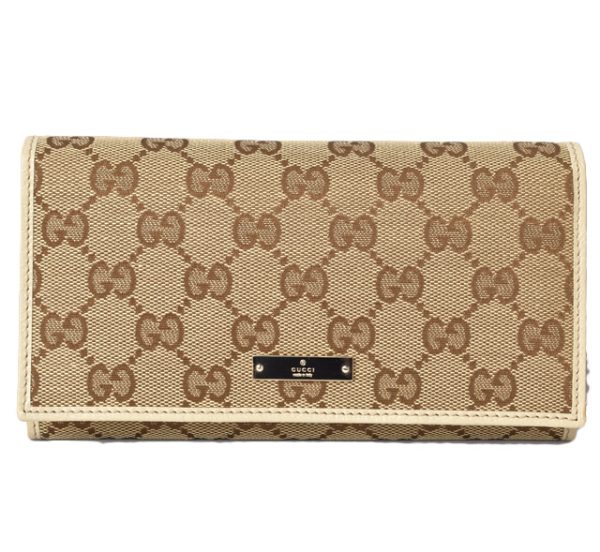 m2209 52 g 1 Gucci Long Wallet GG Beige Brown