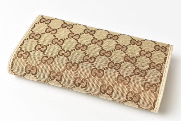 m2209 52 g 3 Gucci Long Wallet GG Beige Brown