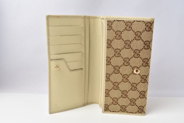 m2209 52 g 5 Gucci Long Wallet GG Beige Brown