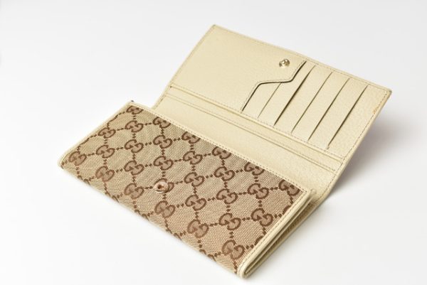 m2209 52 g 7 Gucci Long Wallet GG Beige Brown