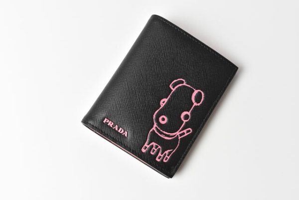 m2209 53 p 2 Prada Folding Wallet Dog Motif Nero