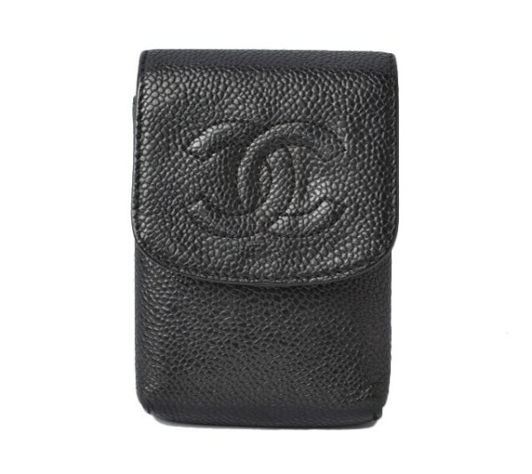 m2209 66 ch 1 CHANEL Case Caviar Skin Black