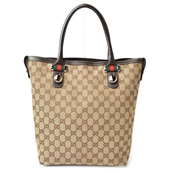 m2210 10 g 1 Gucci Tote Bag GG Brown Sherry Line