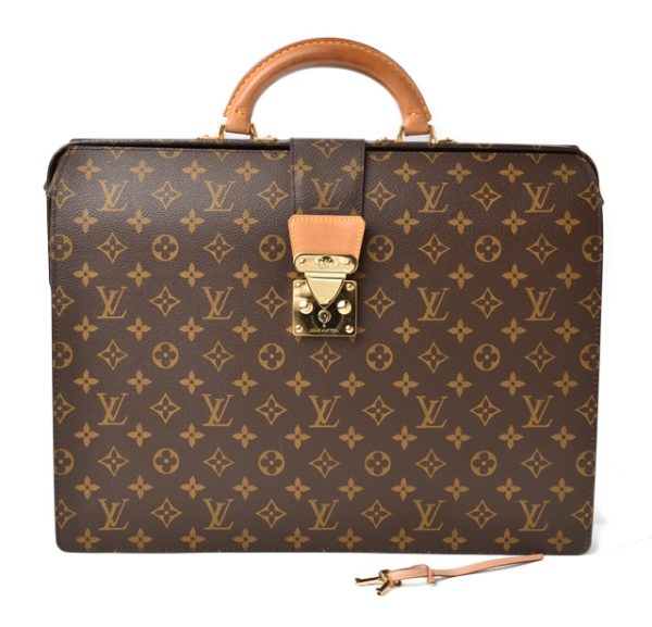 m2210 15 lv 1 Louis Vuitton Document Bag Briefcase Monogram Fermoir