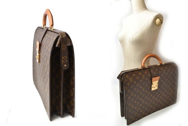 m2210 15 lv 12 Louis Vuitton Document Bag Briefcase Monogram Fermoir