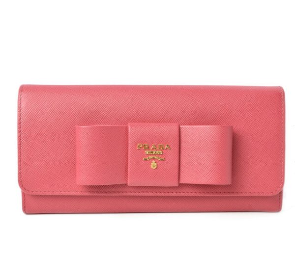 m2210 17 p 1 Prada Long Wallet Saffiano Fiocco Peonia