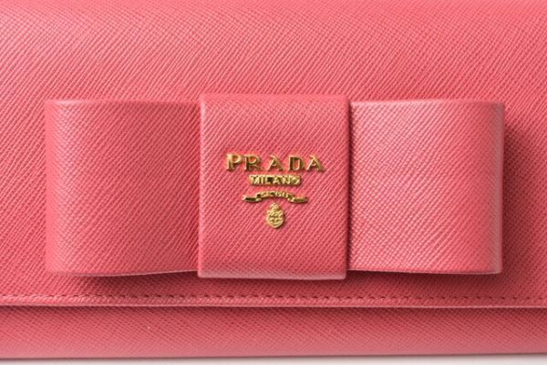 m2210 17 p 3 Prada Long Wallet Saffiano Fiocco Peonia