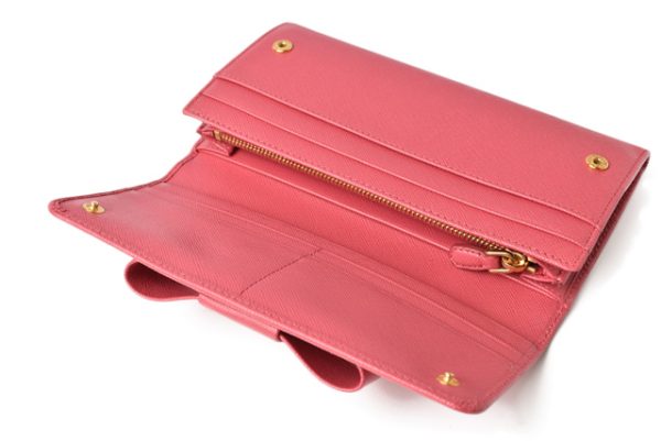 m2210 17 p 7 Prada Long Wallet Saffiano Fiocco Peonia