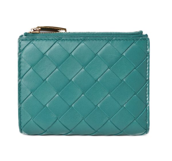 m2210 18 bv 1 Bottega Veneta Mini Wallet Intrecciato Turquoise