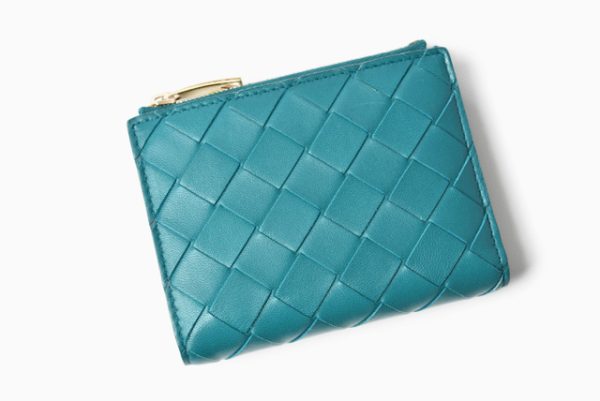 m2210 18 bv 3 Bottega Veneta Mini Wallet Intrecciato Turquoise