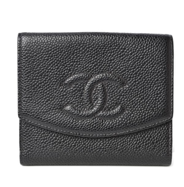 m2210 20 ch 1 Chanel Bi FWallet Here Mark Caviar Skin Black